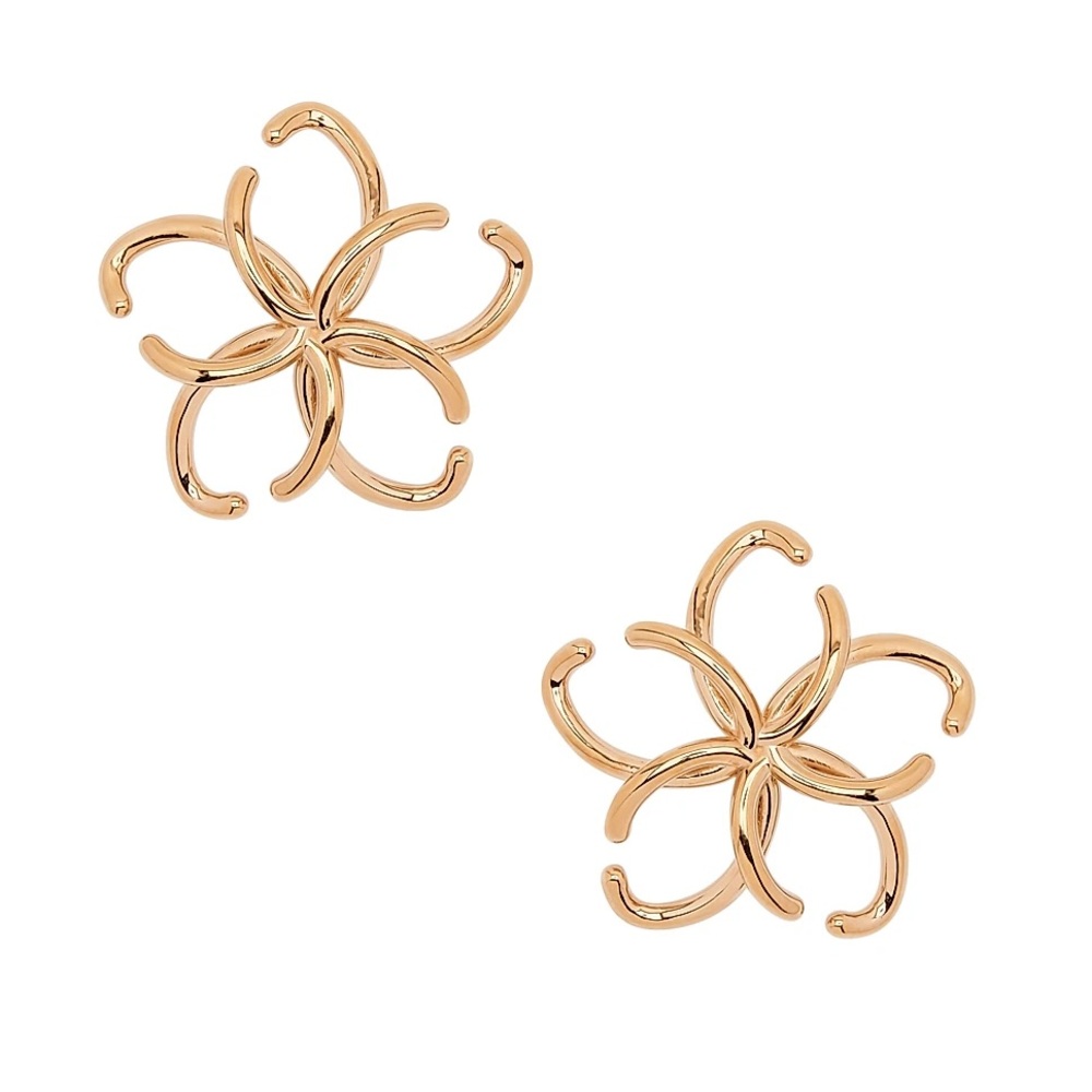Price Firm - OSCAR DE LA RENTA Open Flower Stud Earrings